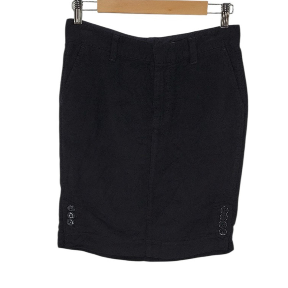 Ra-Re Faux Suede Skirt Black Mini Button Detail Office Siren‎ Size 42 IT/6 US